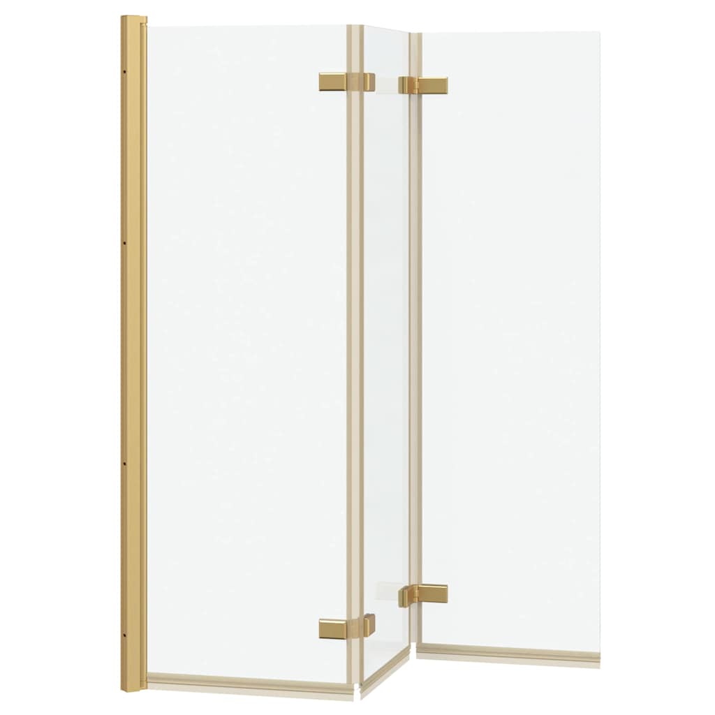 vidaXL Douche Omhulsel Goud 130 x 138 cm ESG-glas en aluminium
