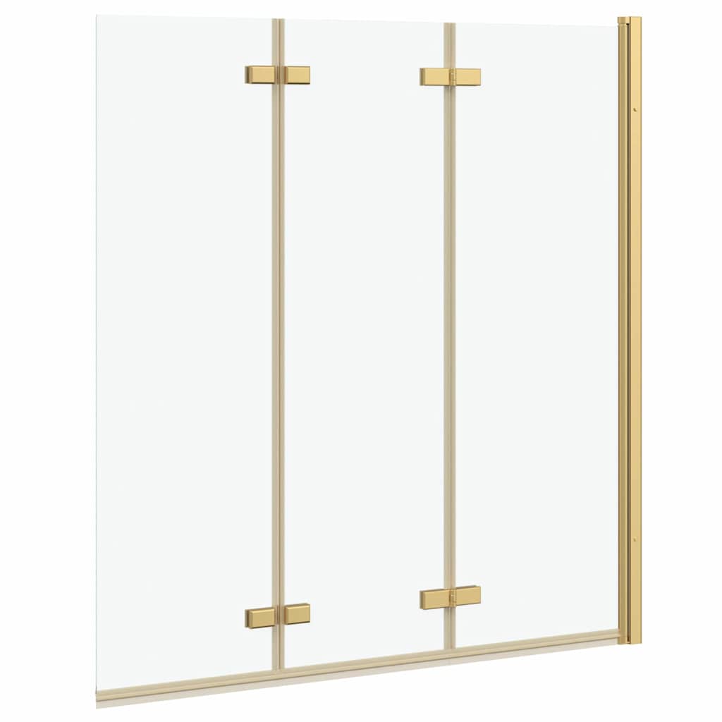 vidaXL Douche Omhulsel Goud 130 x 138 cm ESG-glas en aluminium