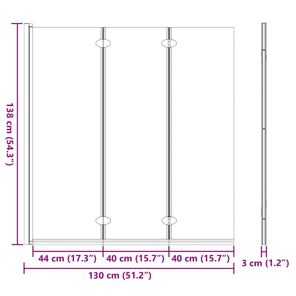 Douche Omhulsel Zwart 130 x 138 cm ESG-glas en aluminium