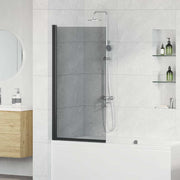 Bad Douchescreen Zwart 68 x 130 cm Gehard glas