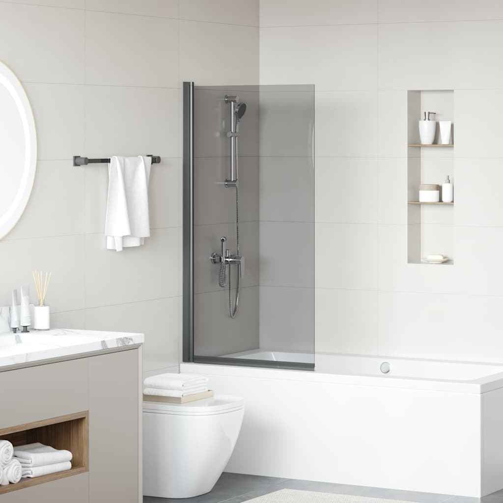 Bad Douchescreen Zwart 68 x 130 cm Gehard glas