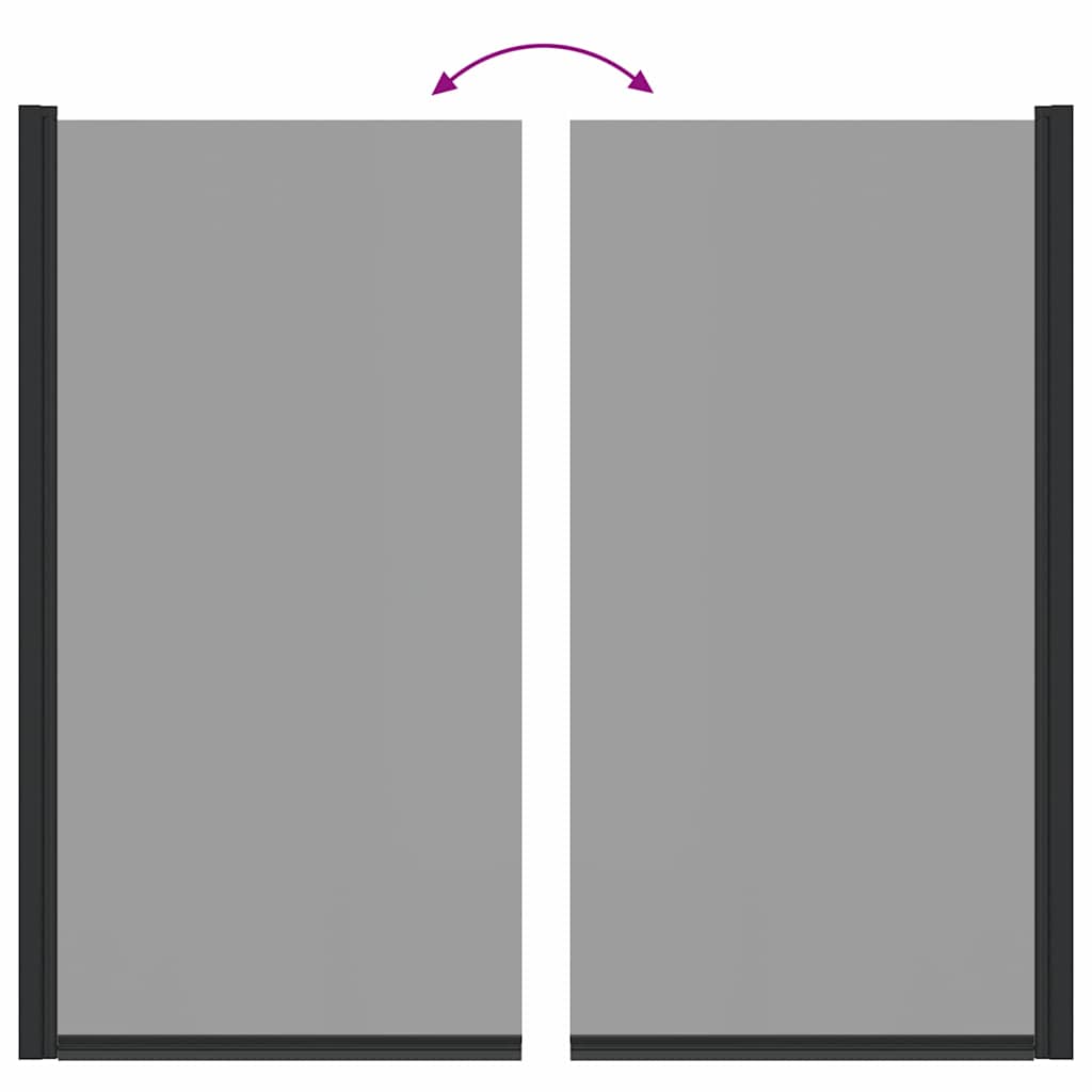 Bad Douchescreen Zwart 68 x 130 cm Gehard glas