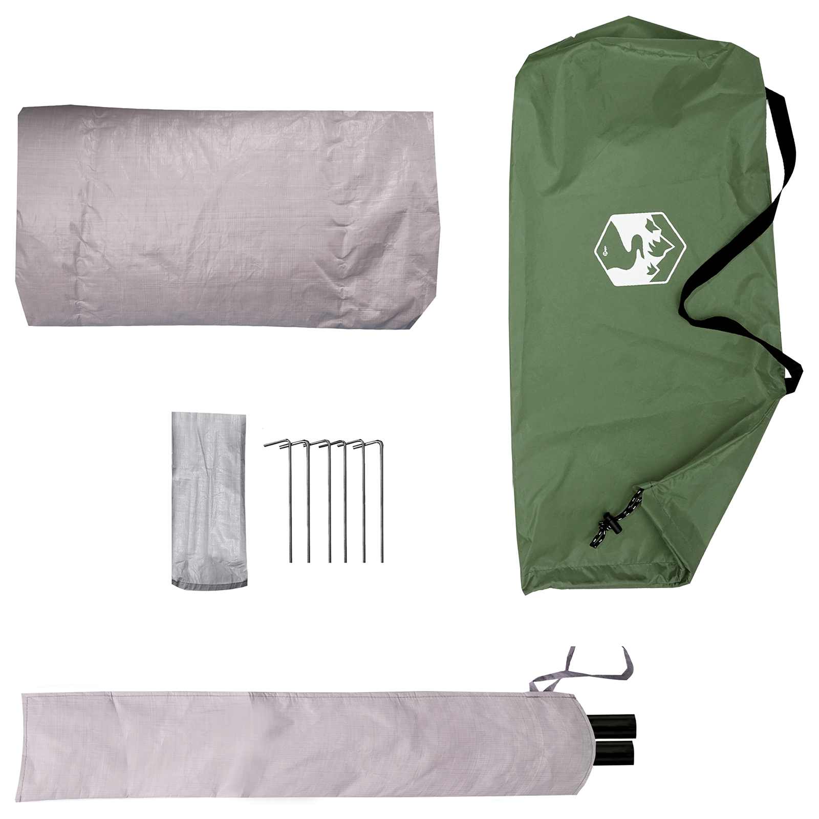 vidaXL Backpacking Tent Groen 4-persoons 185T Polyester met PU Coating