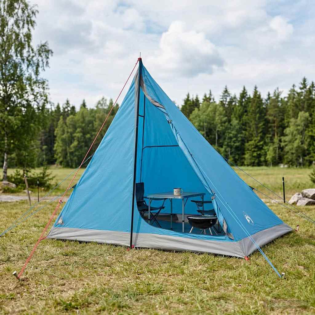 vidaXL Backpacking Tent Groen 4-persoons 185T Polyester met PU Coating
