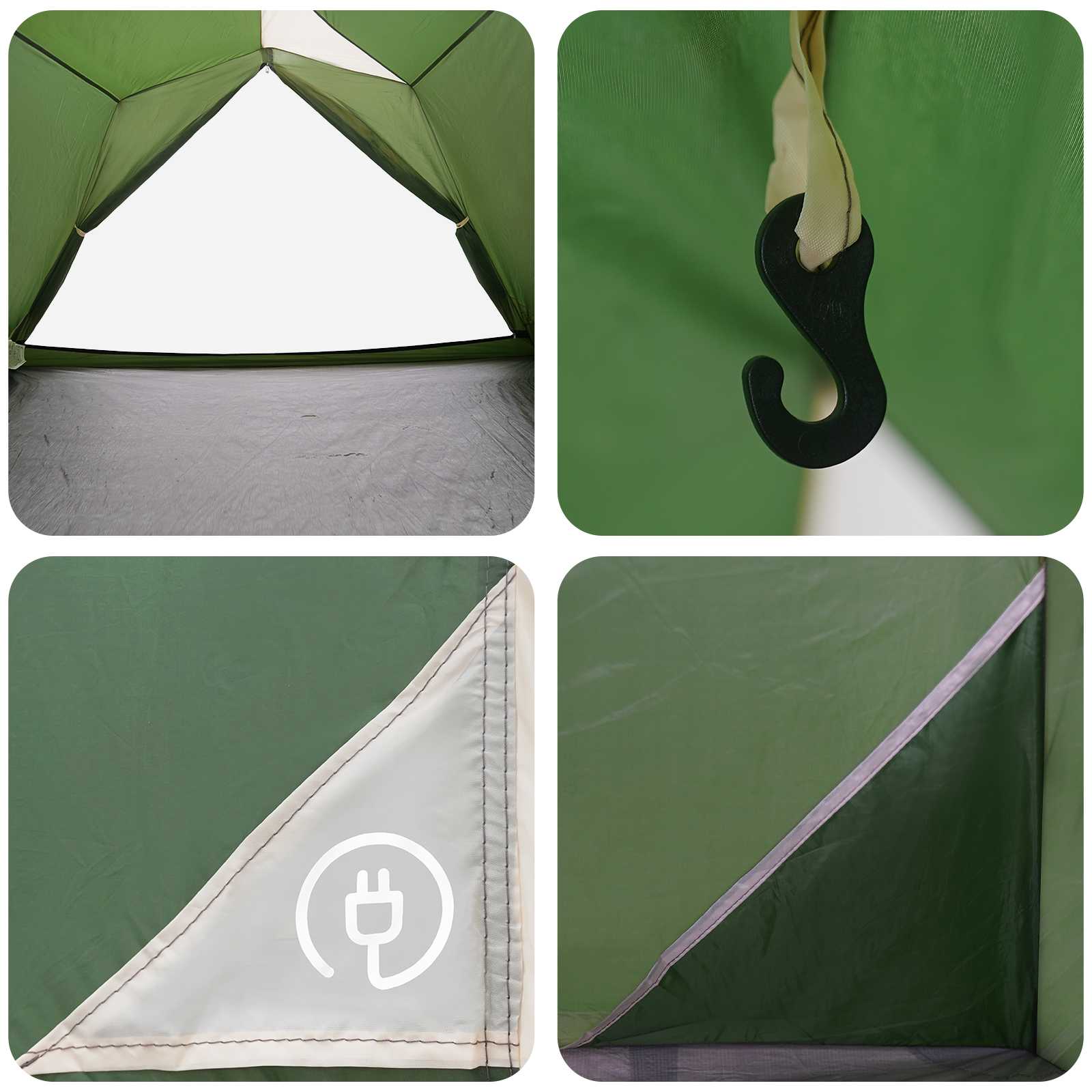 vidaXL Tunneltent Groen 4-persoons 185T Polyester met PU Coating