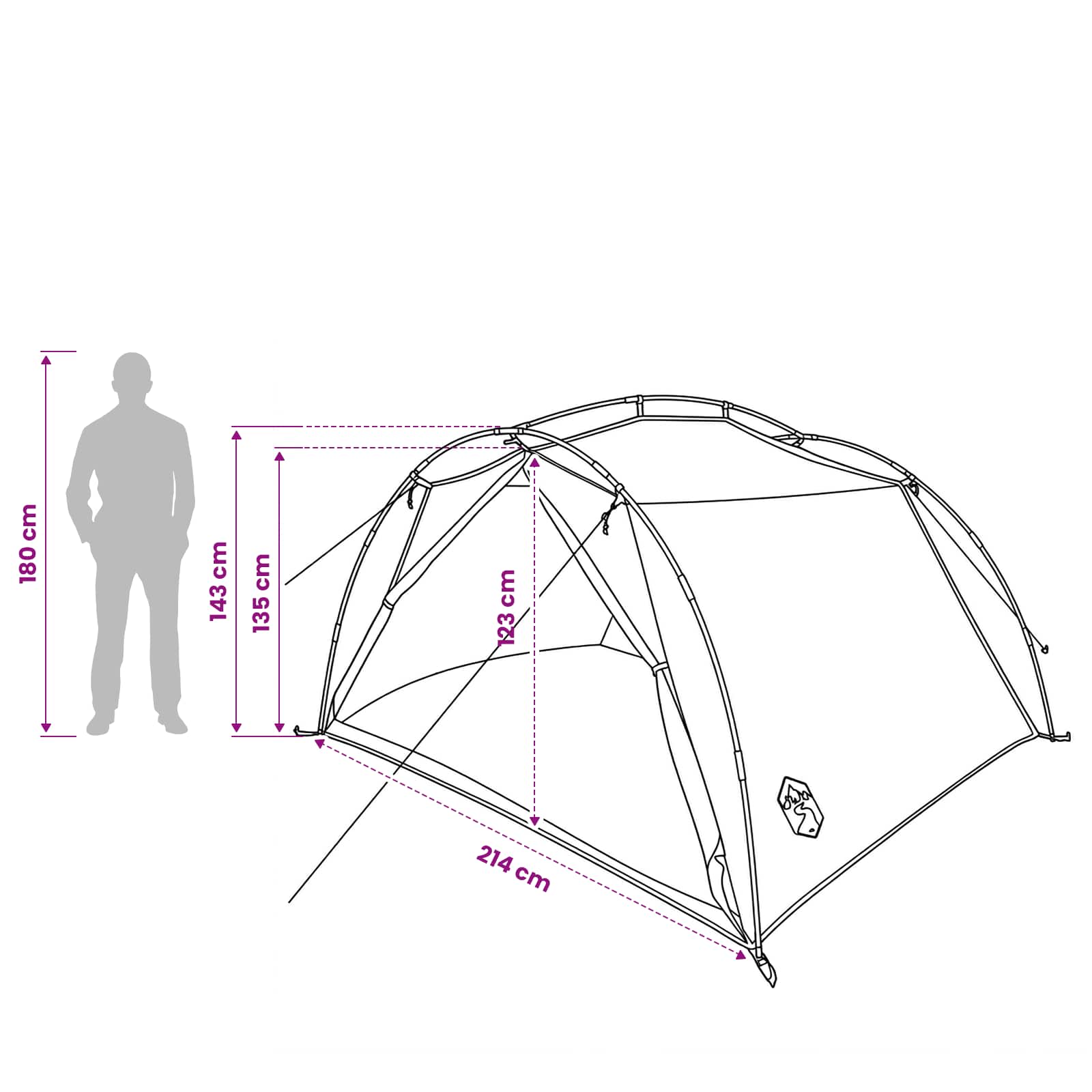 vidaXL Tunneltent Groen 4-persoons 185T Polyester met PU Coating