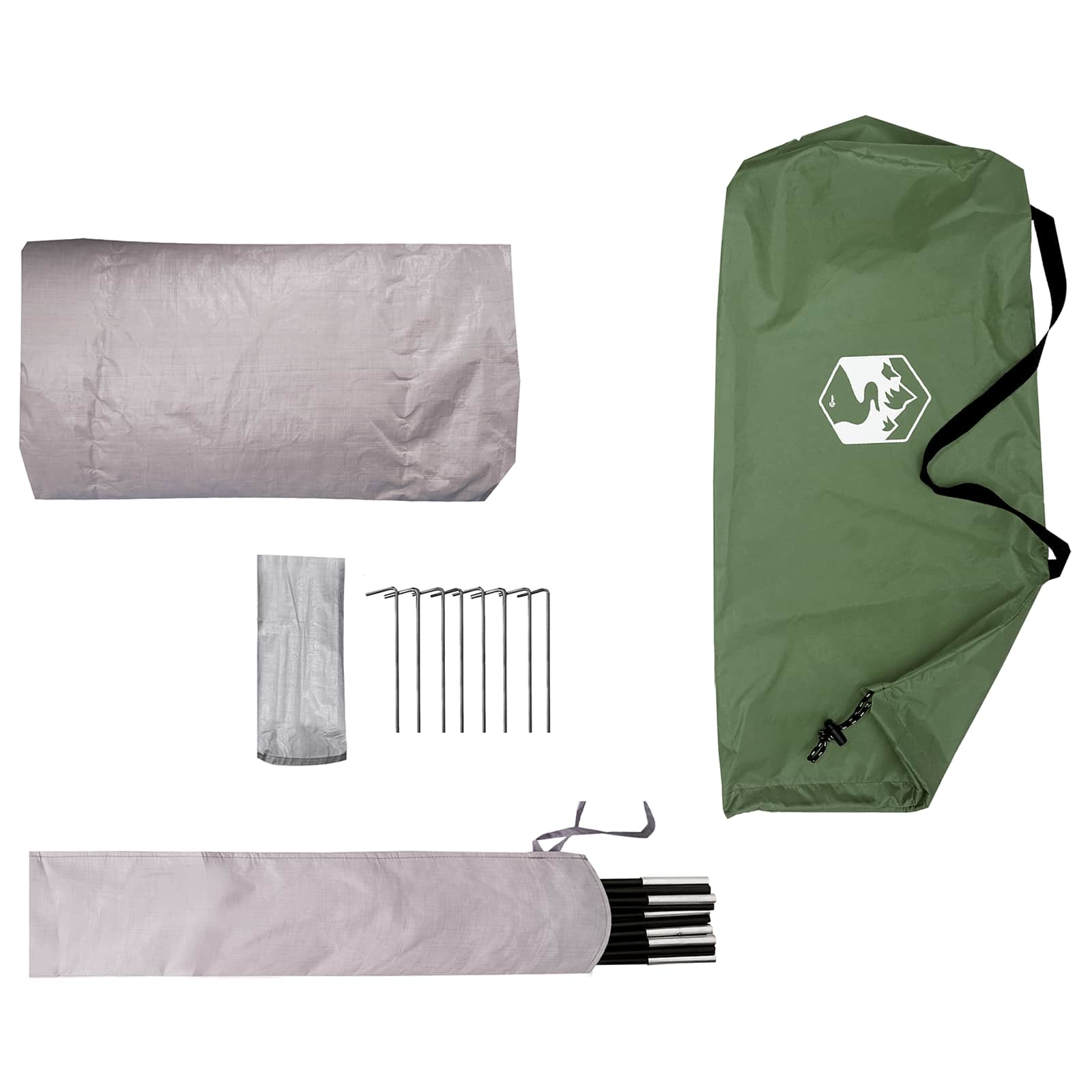 vidaXL Tunneltent Groen 4-persoons 185T Polyester met PU Coating
