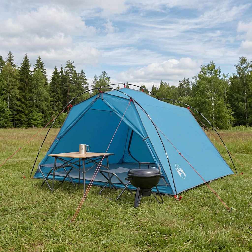 vidaXL Tunneltent Groen 4-persoons 185T Polyester met PU Coating
