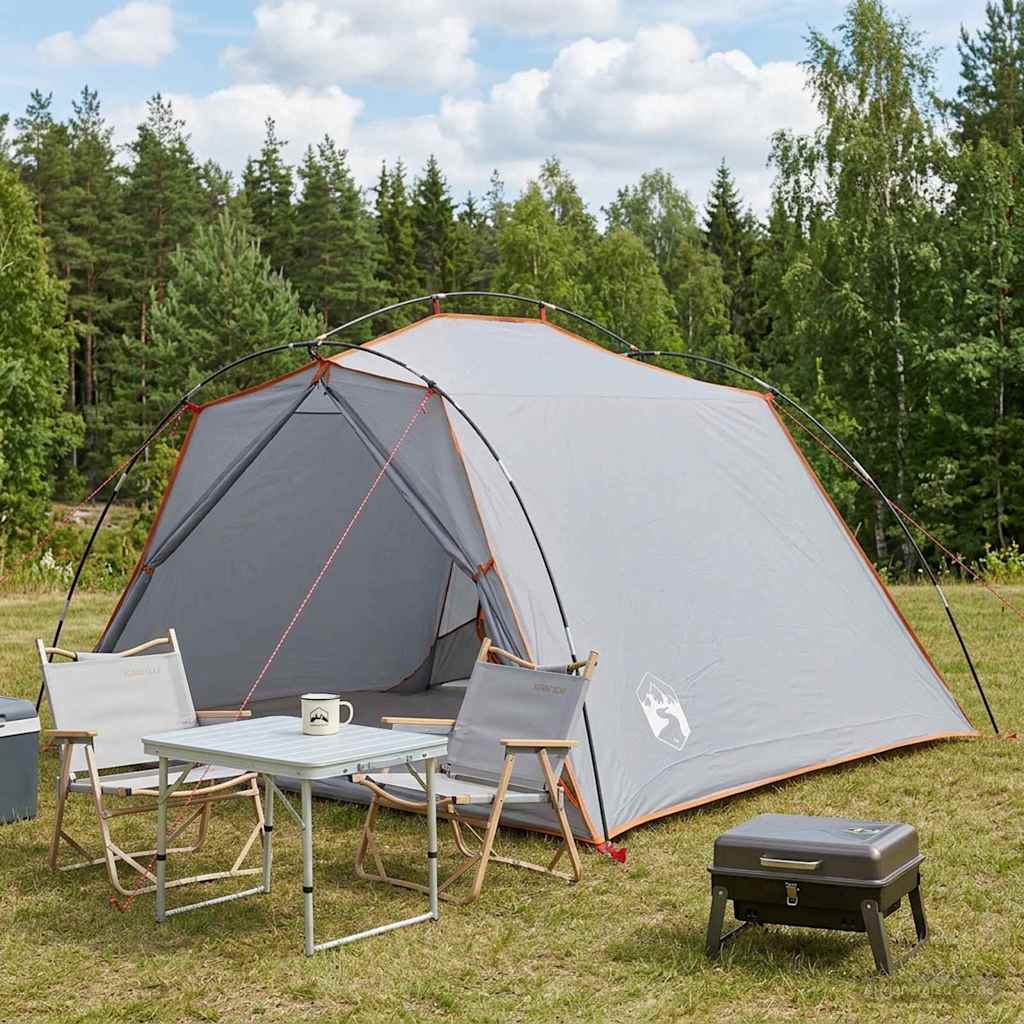 vidaXL Tunneltent Groen 4-persoons 185T Polyester met PU Coating