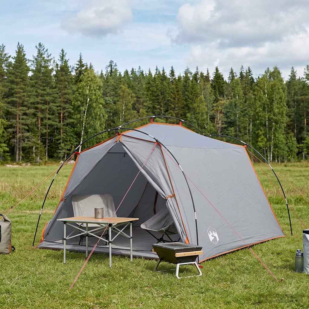 vidaXL Tunneltent Groen 4-persoons 185T Polyester met PU Coating