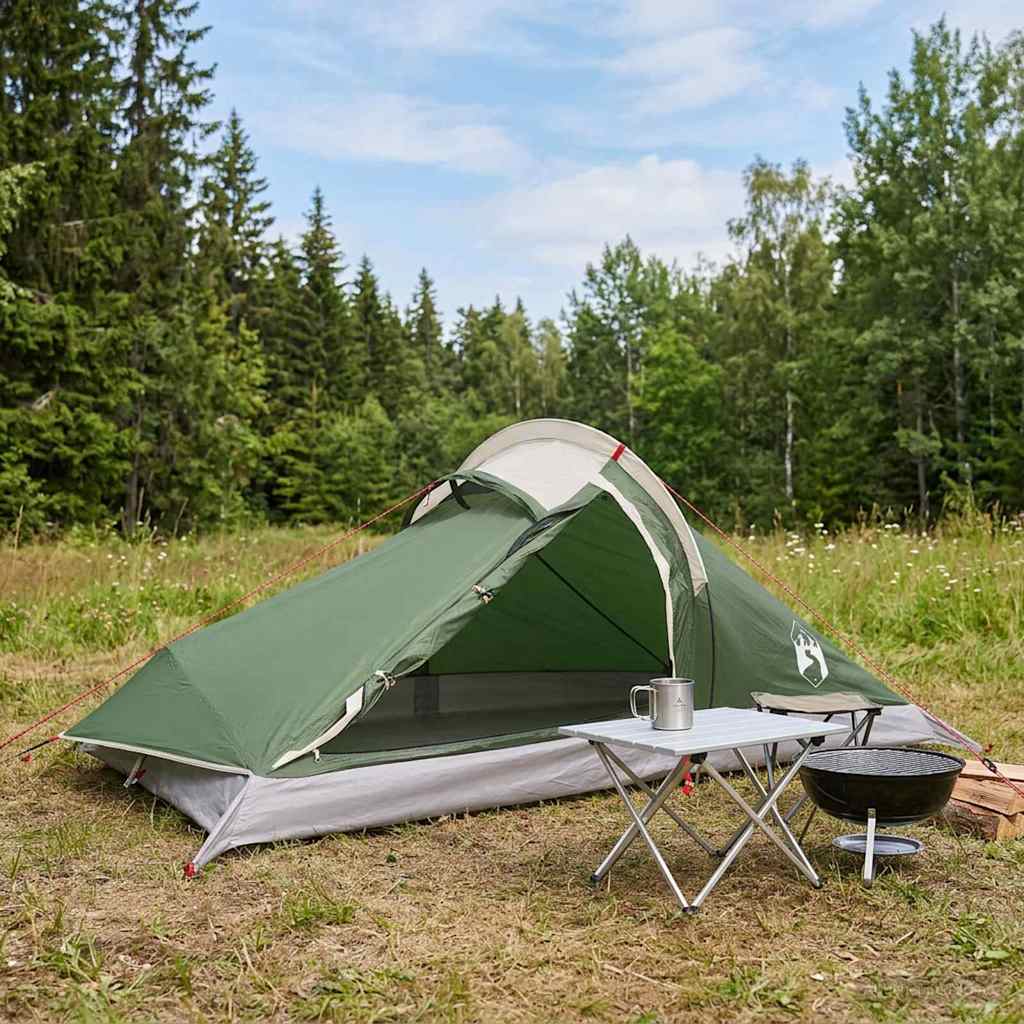 vidaXL Backpacking Tent Groen 4-persoons 185T Polyester met PU Coating