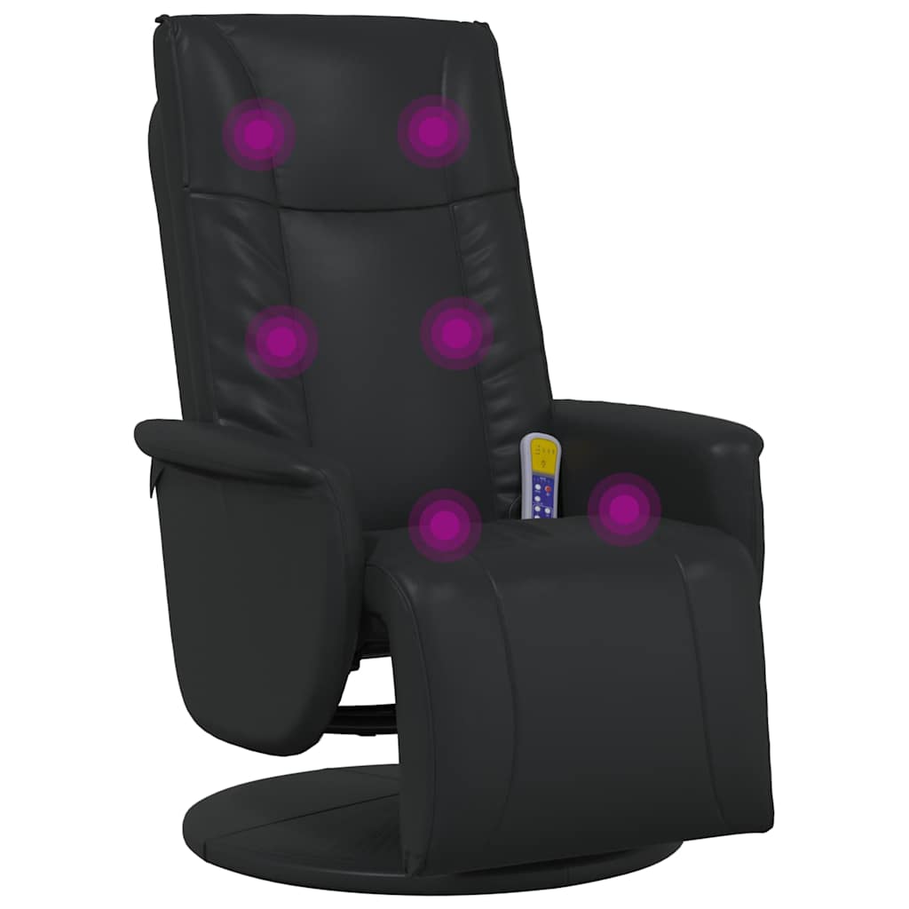 vidaXL Massage Recliner Stoel Zwart 71 x 90 x 105 cm Nep Leer