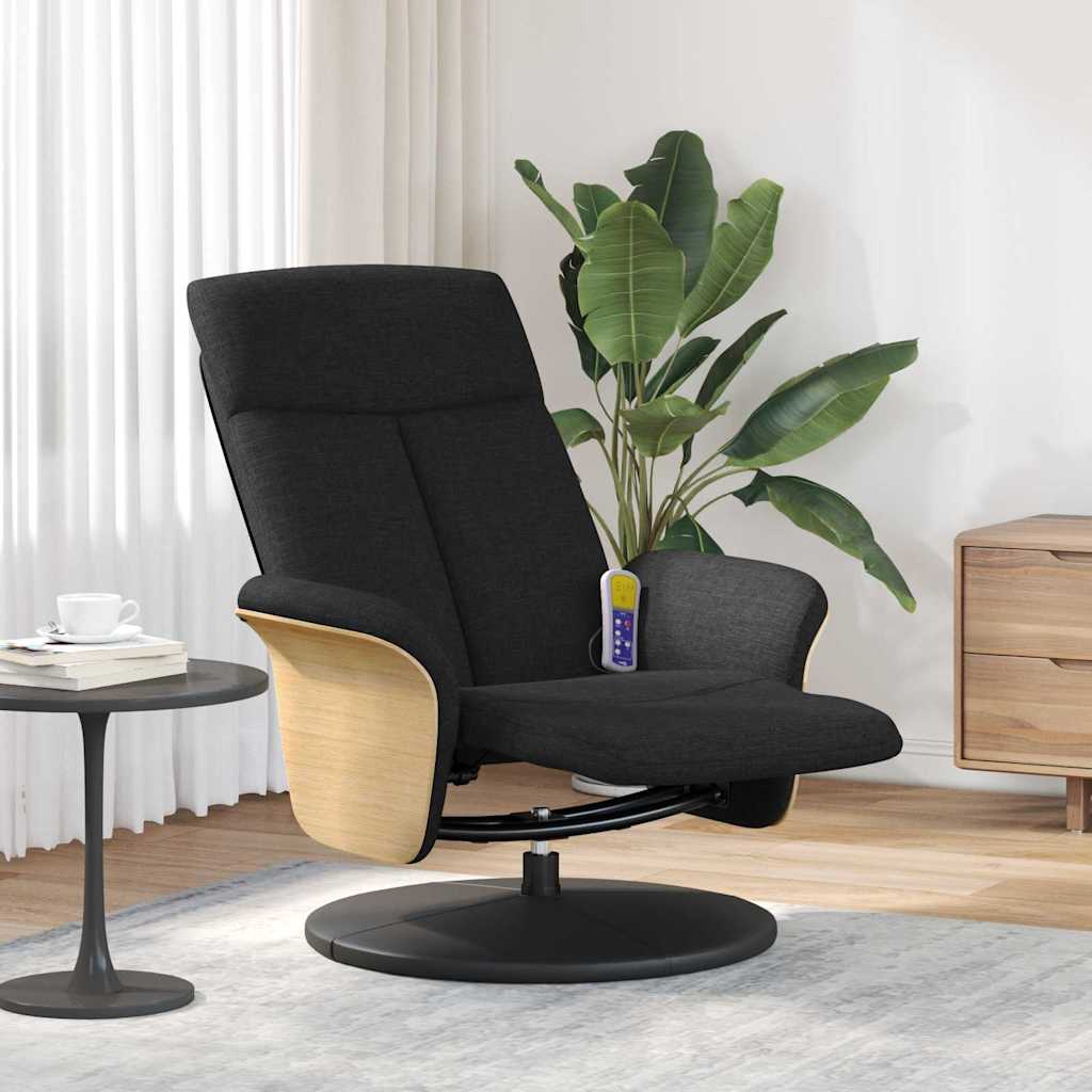 vidaXL Massage Recliner Stoel Donkergrijs 79 x 87 x 104.5 cm Stof