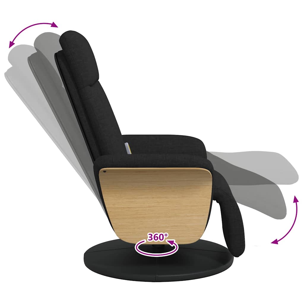 vidaXL Massage Recliner Stoel Donkergrijs 79 x 87 x 104.5 cm Stof