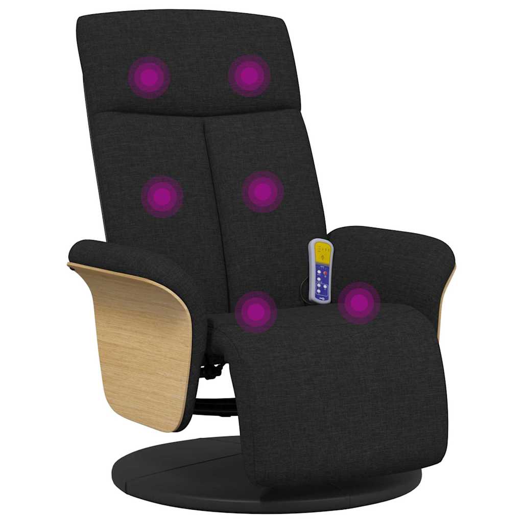vidaXL Massage Recliner Stoel Donkergrijs 79 x 87 x 104.5 cm Stof