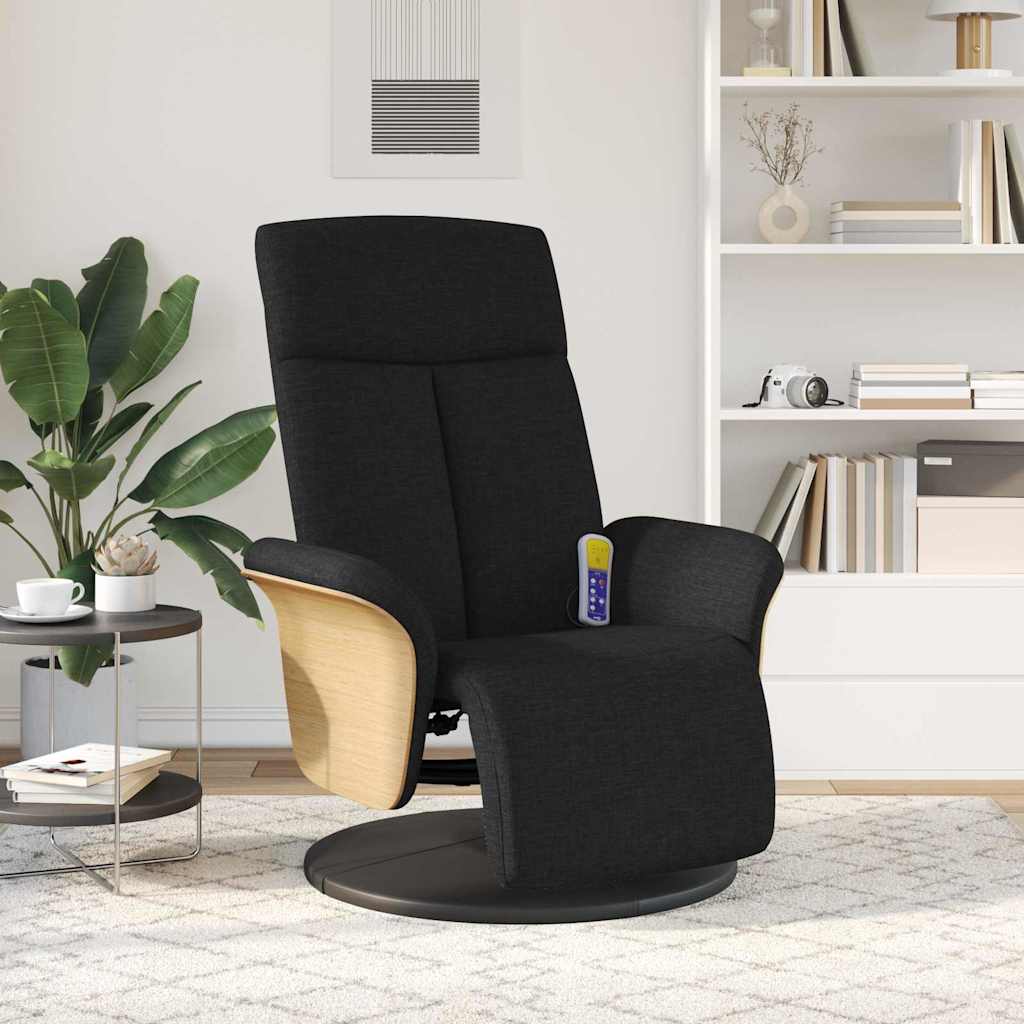 vidaXL Massage Recliner Stoel Donkergrijs 79 x 87 x 104.5 cm Stof