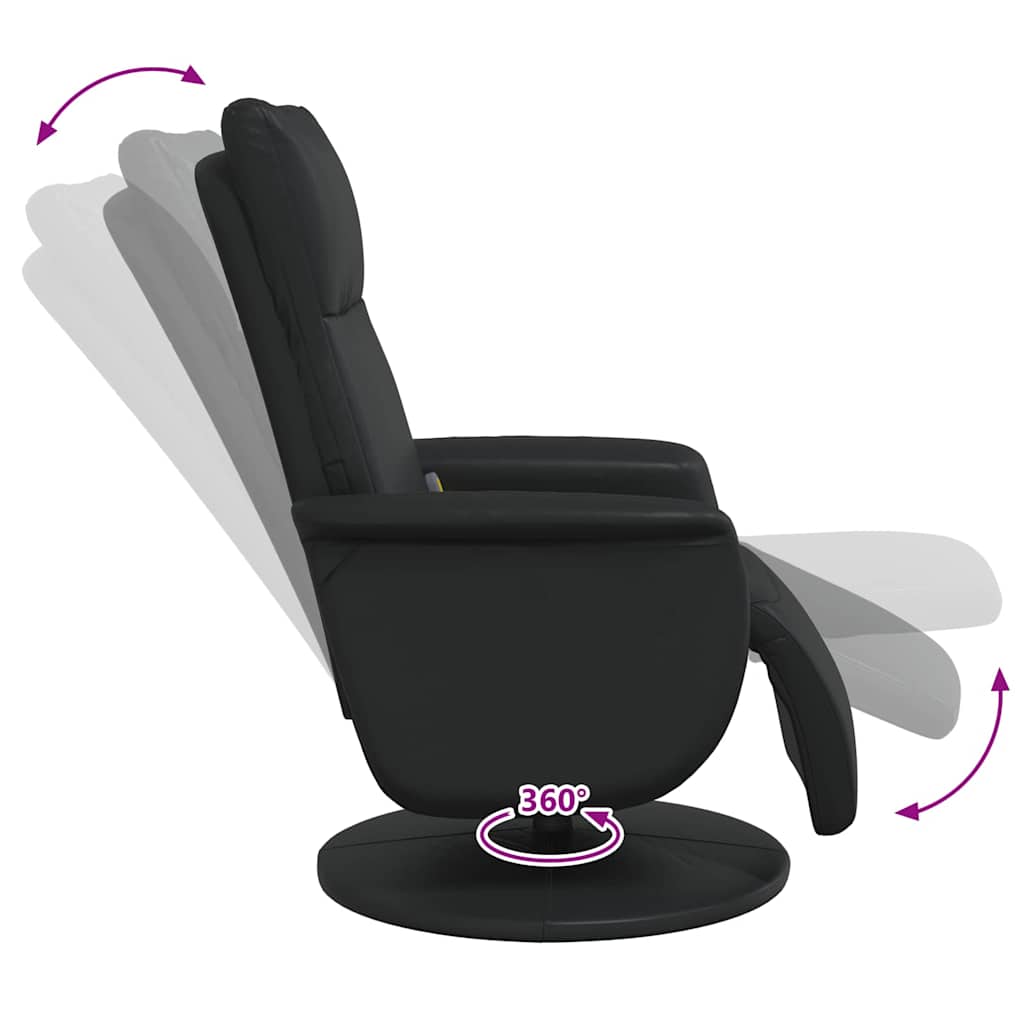 vidaXL Massage Recliner Stoel Zwart 71 x 90 x 105 cm Nep Leer