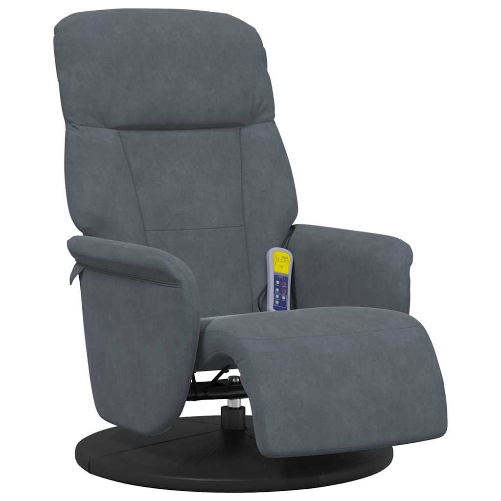 vidaXL Massage Recliner Stoel Donkergrijs 91 x 71 x 105.5 cm Fluweel