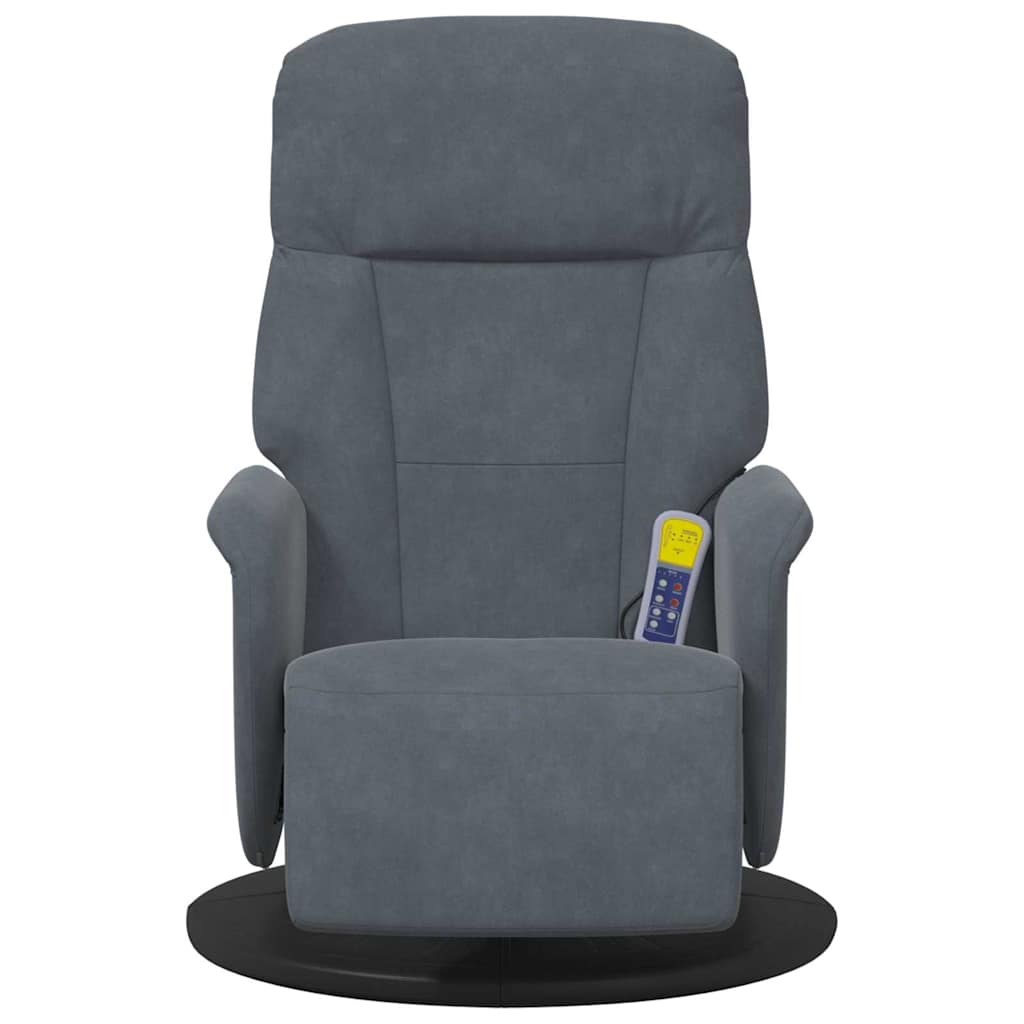 vidaXL Massage Recliner Stoel Donkergrijs 91 x 71 x 105.5 cm Fluweel