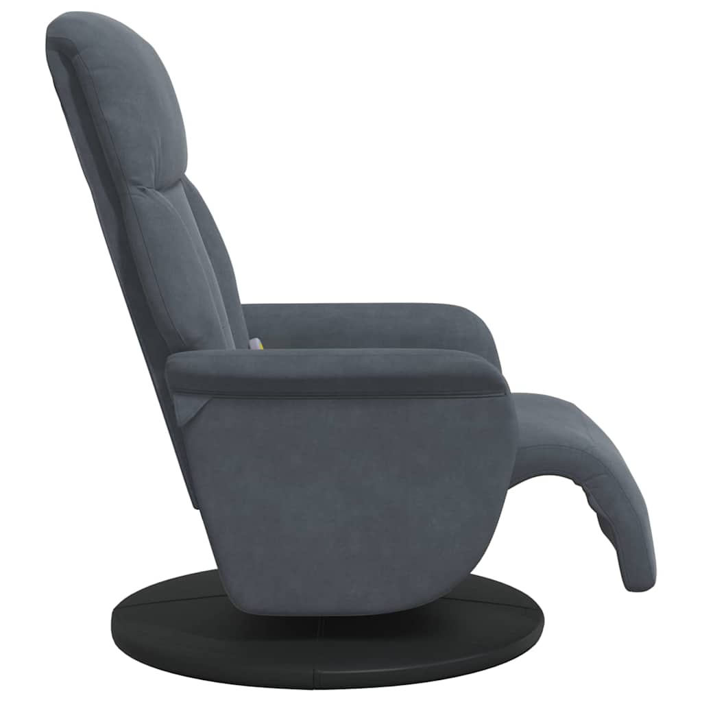 vidaXL Massage Recliner Stoel Donkergrijs 91 x 71 x 105.5 cm Fluweel