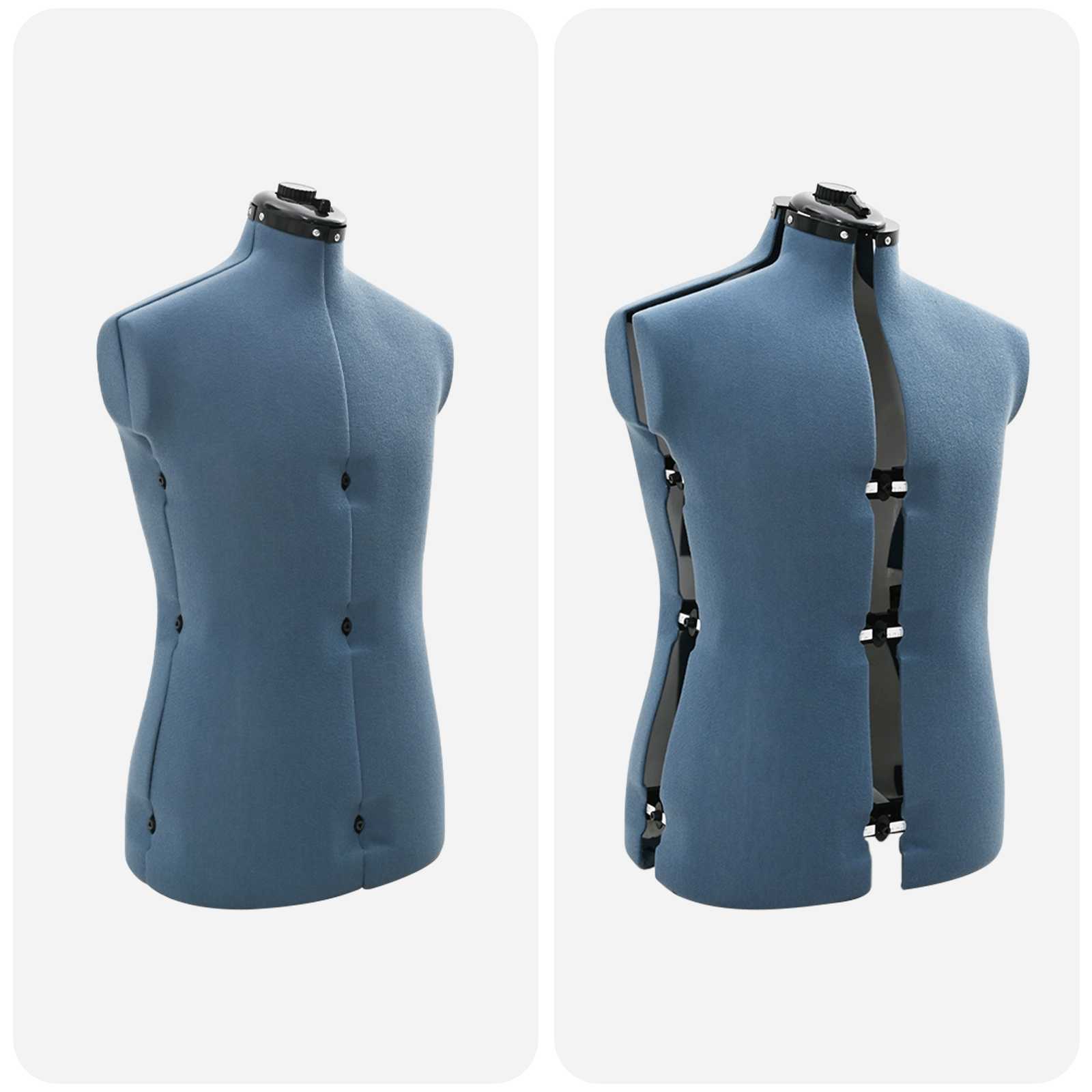 vidaXL Verstelbare Jurk Vorm Vrouwelijk Blauw 37.5-45.5 inch Stof