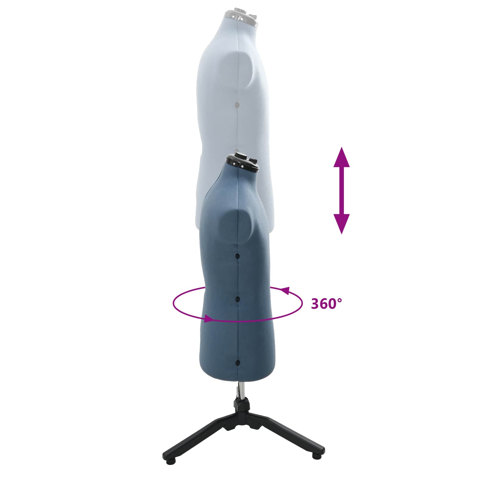 vidaXL Verstelbare Jurk Vorm Vrouwelijk Blauw 37.5-45.5 inch Stof