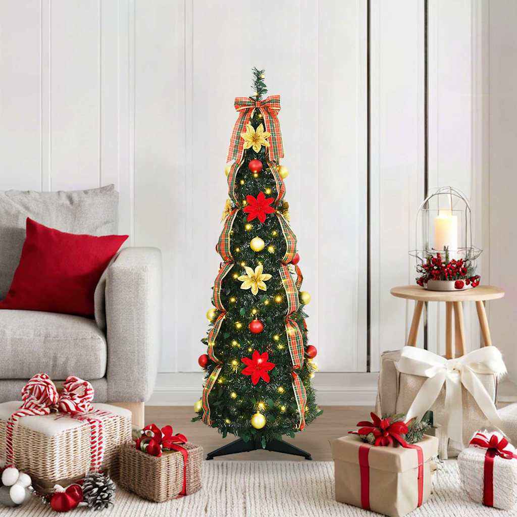 vidaXL Kunstkerstboom met 50 LED met standaard Groen 120 cm PVC