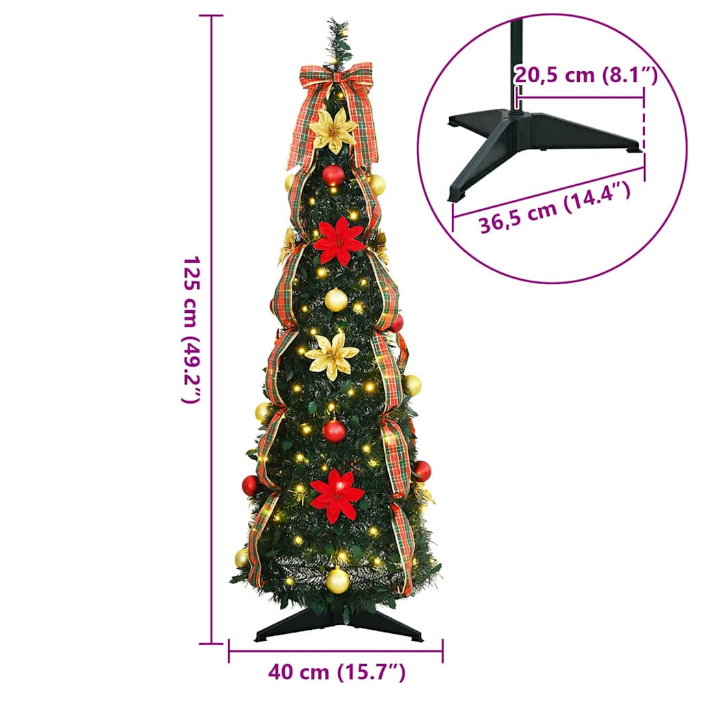 vidaXL Kunstkerstboom met 50 LED met standaard Groen 120 cm PVC