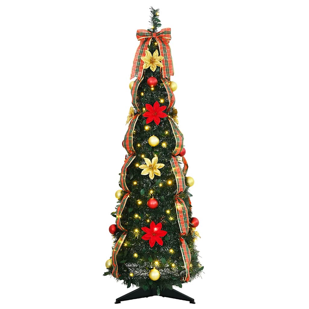 vidaXL Kunstkerstboom met 50 LED met standaard Groen 120 cm PVC