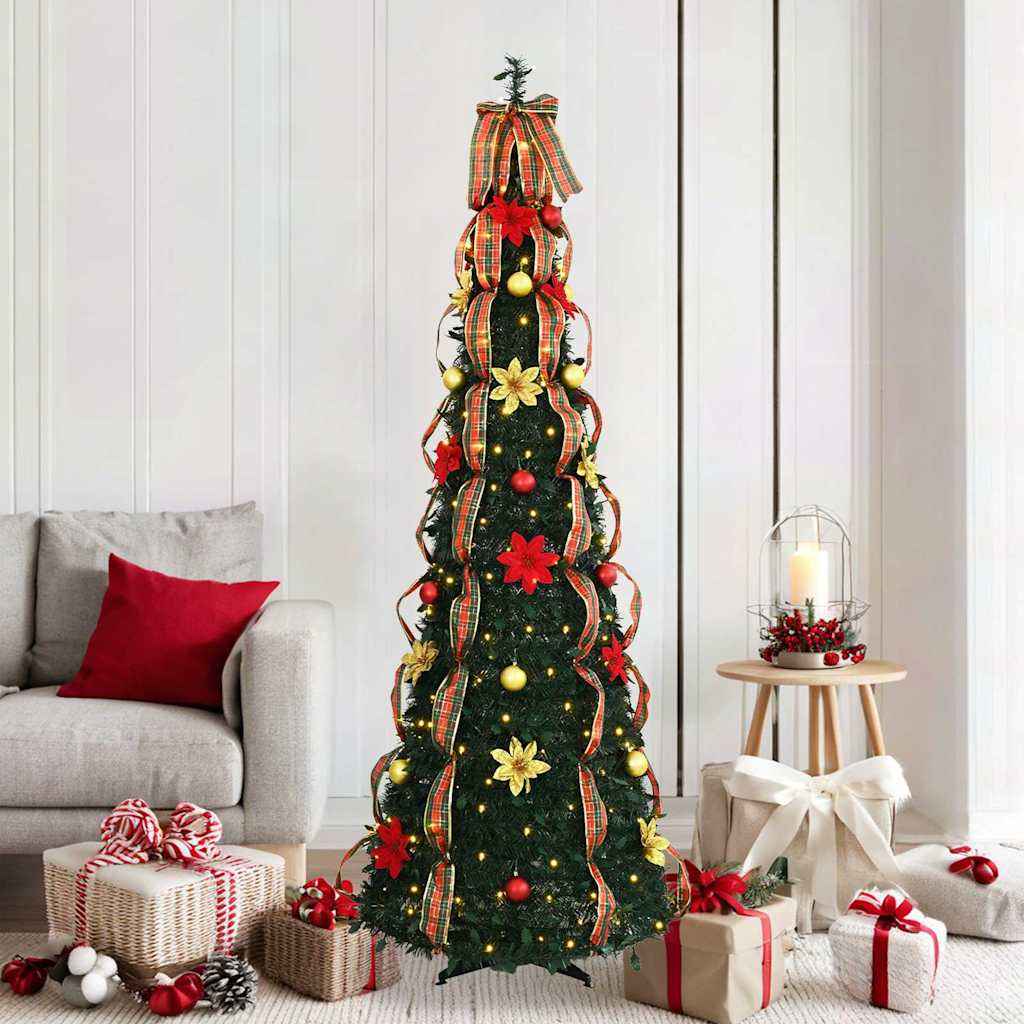 vidaXL Kunstkerstboom met 50 LED met standaard Groen 120 cm PVC