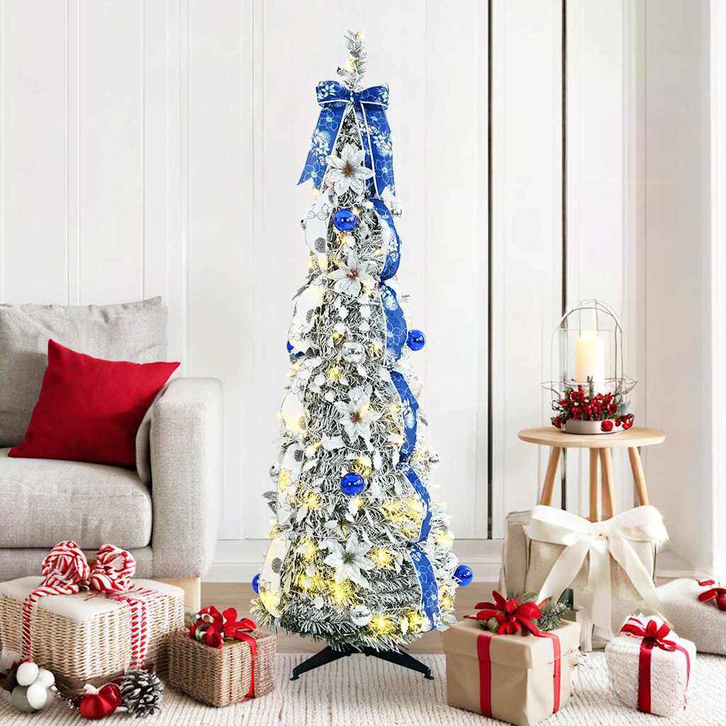 vidaXL Kunstkerstboom met 50 LED met standaard Groen 120 cm PVC
