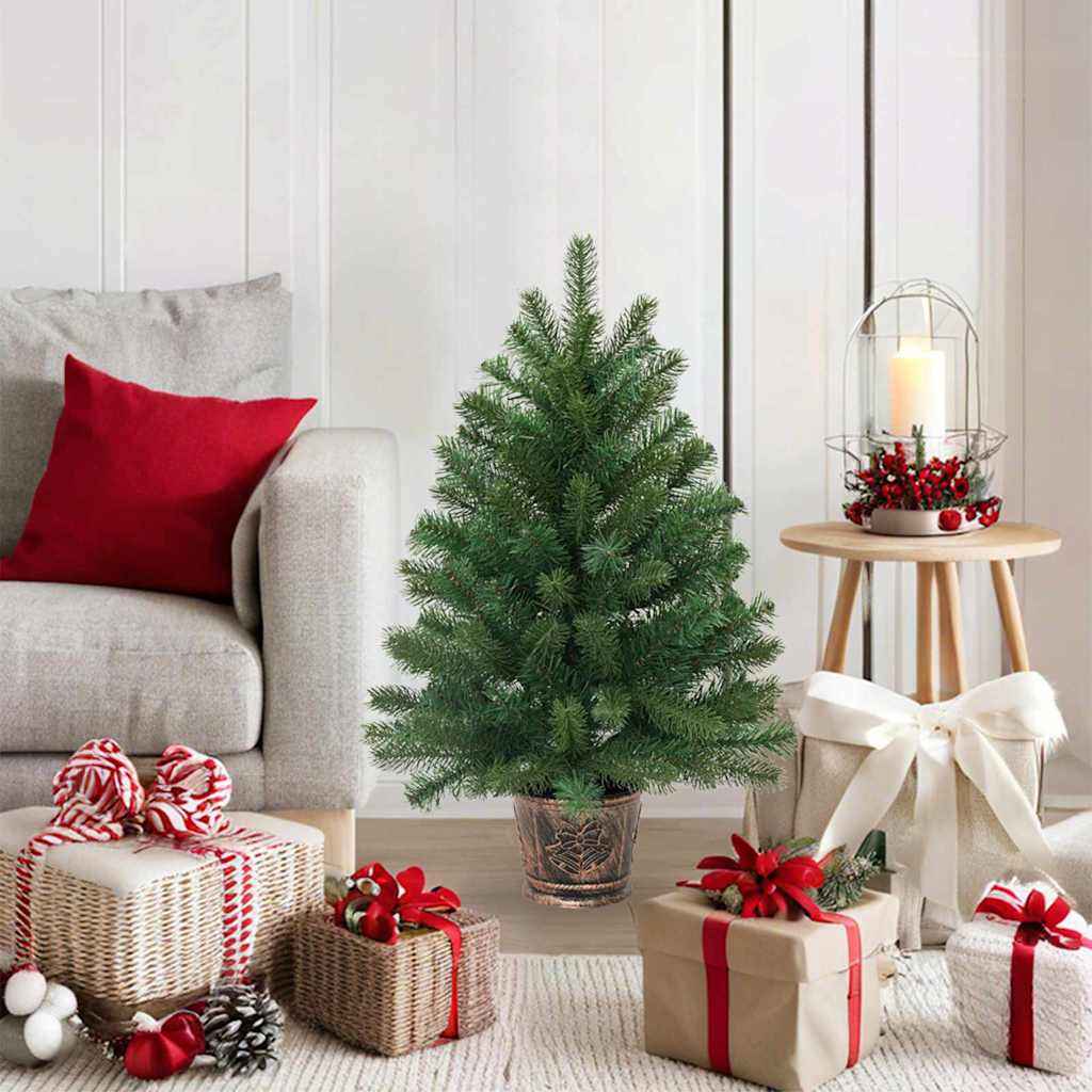 vidaXL Kunstkerstboom met standaard Groen 75 cm PVC, PE en staal