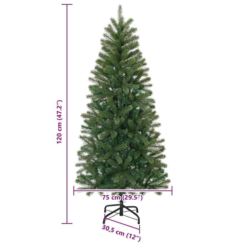 vidaXL Kunstkerstboom met standaard Groen 75 cm PVC, PE en staal