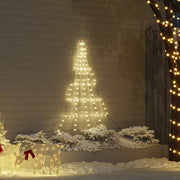 vidaXL LED Kerstboom met 112 LED met grondpennen Warmwit 182 cm Metaal