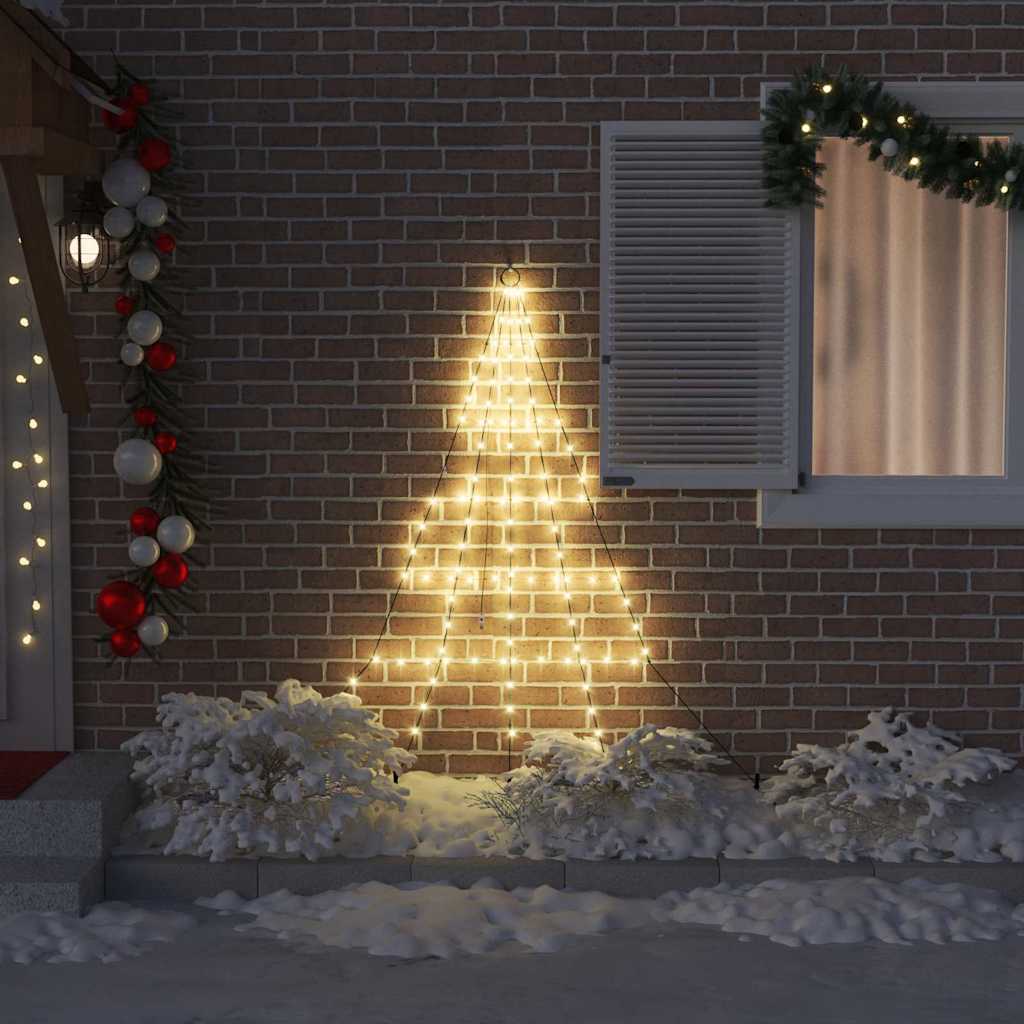 vidaXL LED Kerstboom met 112 LED met grondpennen Warmwit 182 cm Metaal