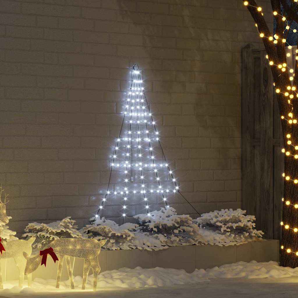 vidaXL LED Kerstboom met 112 LED met grondpennen Warmwit 182 cm Metaal
