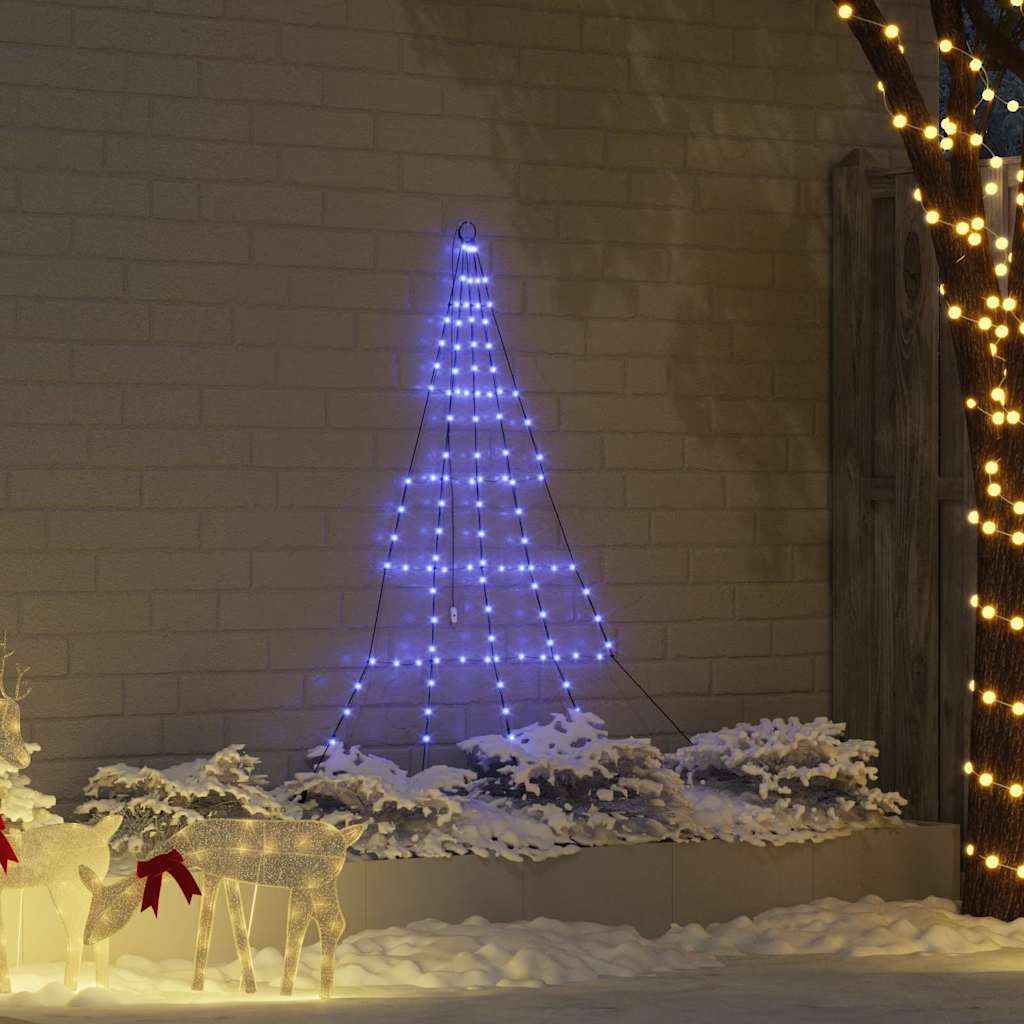 vidaXL LED Kerstboom met 112 LED met grondpennen Warmwit 182 cm Metaal