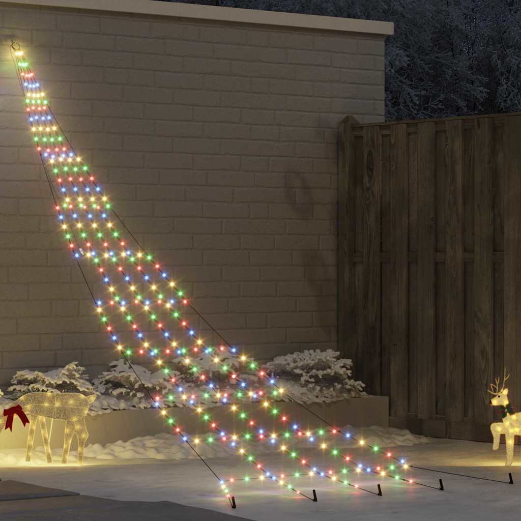vidaXL LED Kerstboom met 112 LED met grondpennen Warmwit 182 cm Metaal