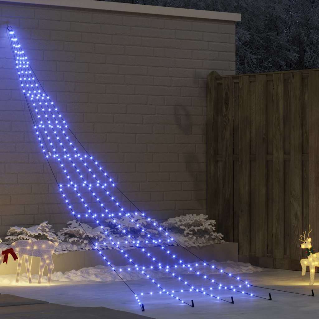 vidaXL LED Kerstboom met 112 LED met grondpennen Warmwit 182 cm Metaal