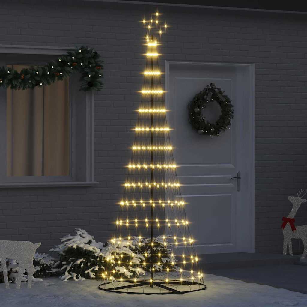 vidaXL LED Kerstboom met 230 LED Warmwit 51 x 51 x 190 cm Metaal