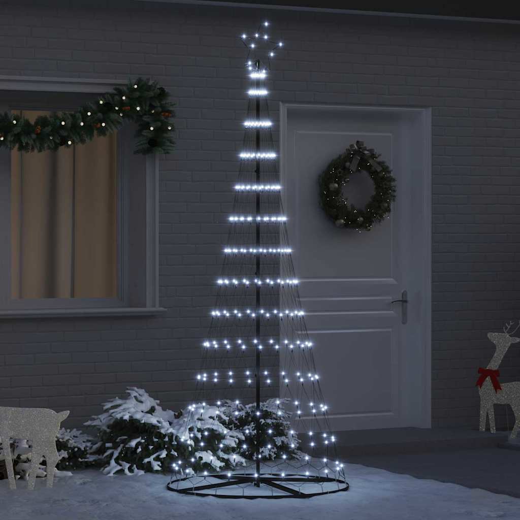 vidaXL LED Kerstboom met 230 LED Warmwit 51 x 51 x 190 cm Metaal