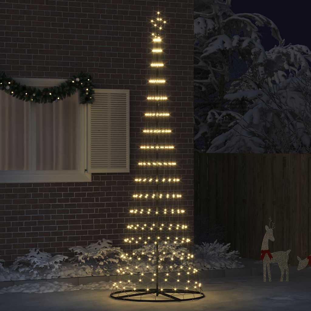 vidaXL LED Kerstboom met 230 LED Warmwit 51 x 51 x 190 cm Metaal