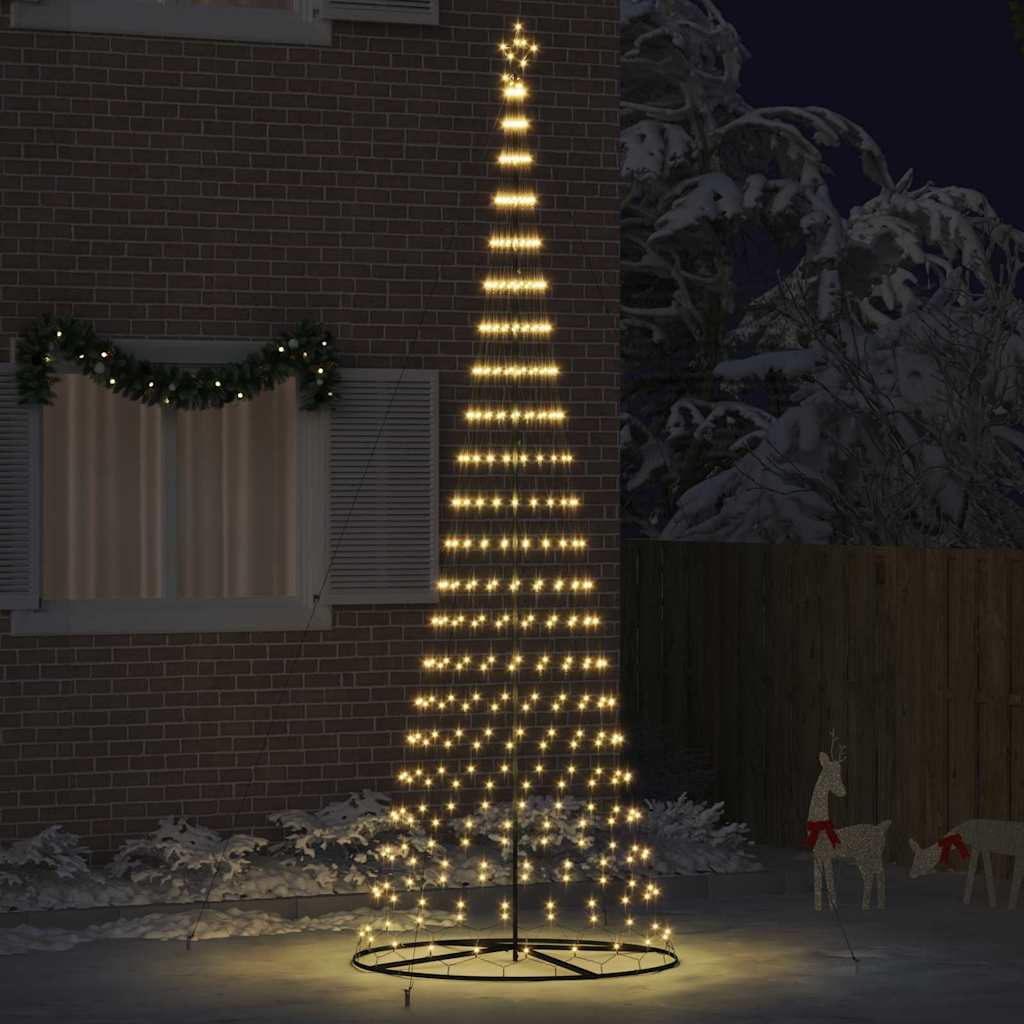 vidaXL LED Kerstboom met 230 LED met standaard Warmwit 184.5 cm Metaal