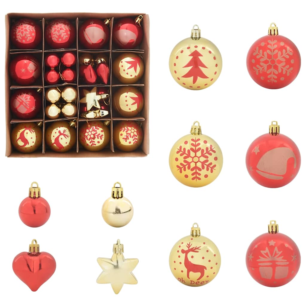 vidaXL Kerstbal Set 40 pcs Goud en Rood
