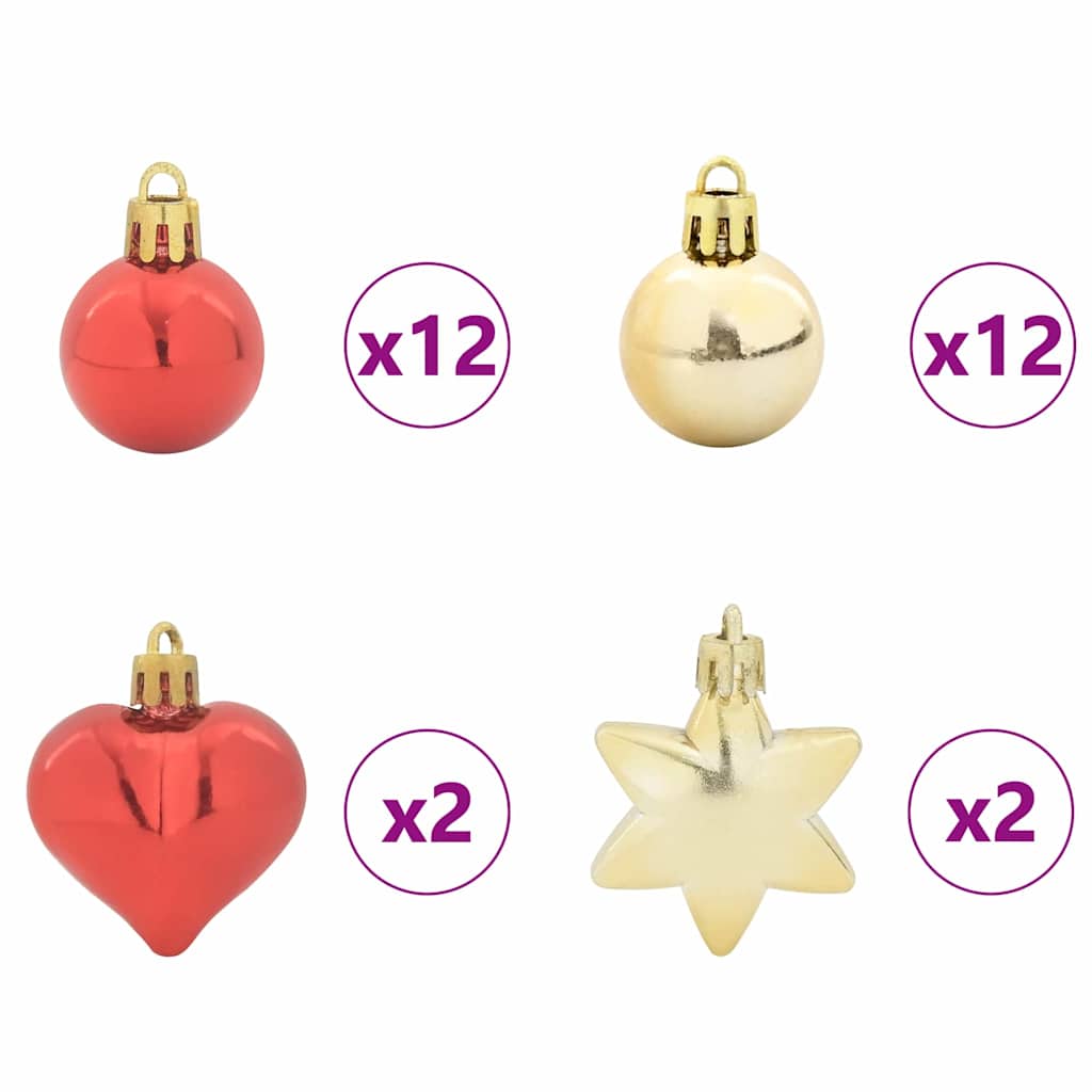 vidaXL Kerstbal Set 40 pcs Goud en Rood