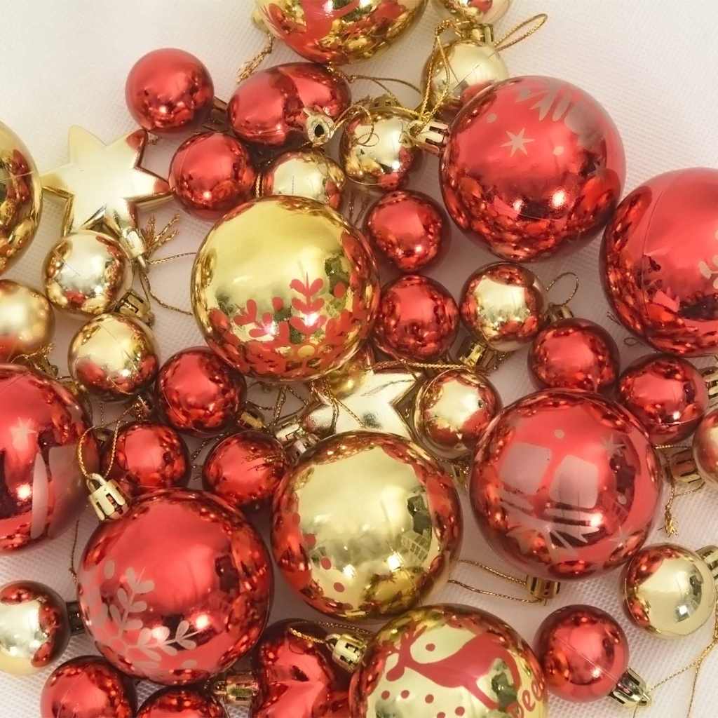 vidaXL Kerstbal Set 40 pcs Goud en Rood