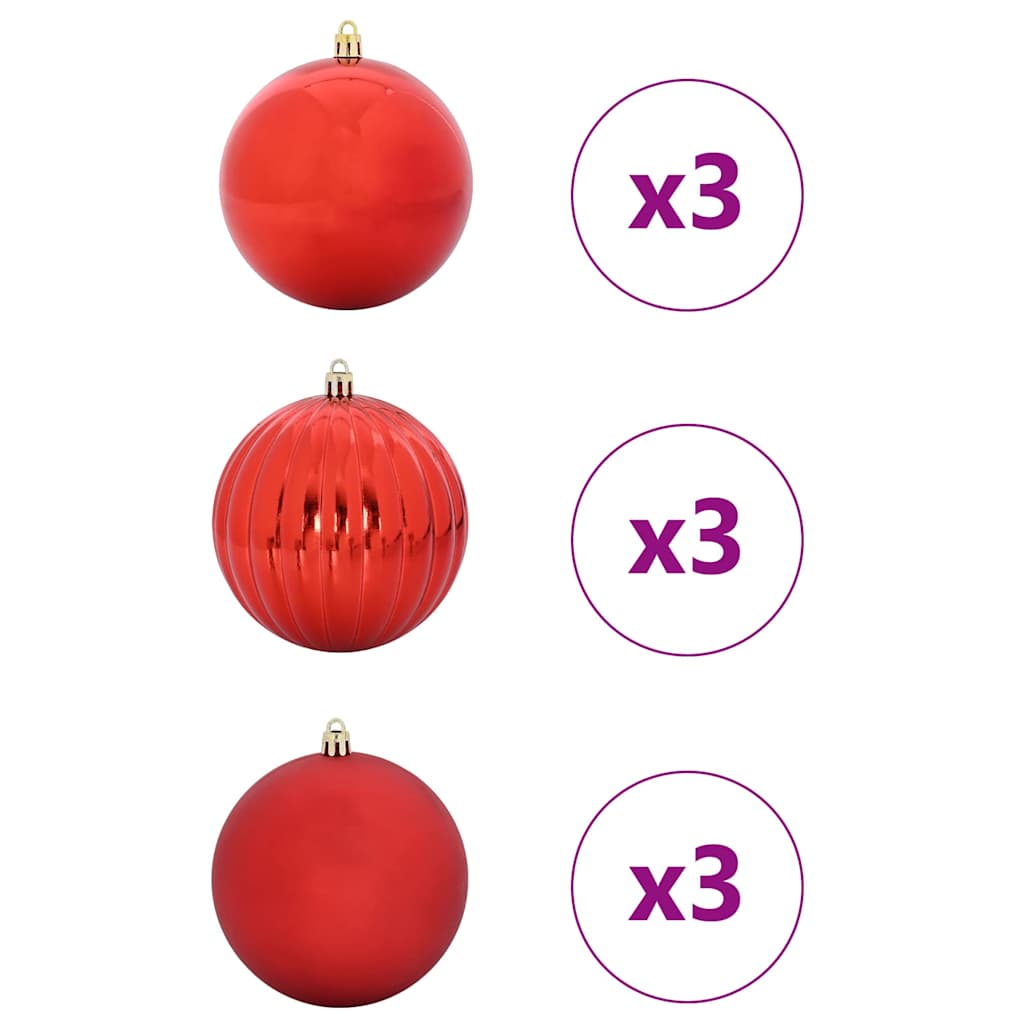 vidaXL Kerstbal Set 15 pcs Rood