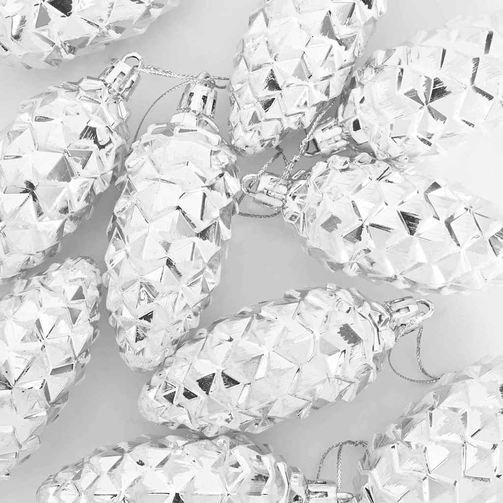 vidaXL Kerstboomdecoratie 40 pcs Zilver