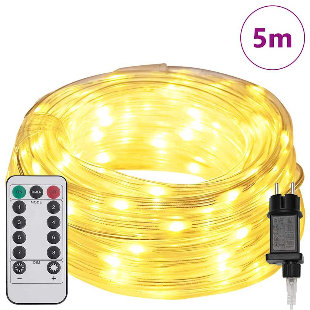 vidaXL Touwenlicht met 120 LED Warmwit 5 m PVC
