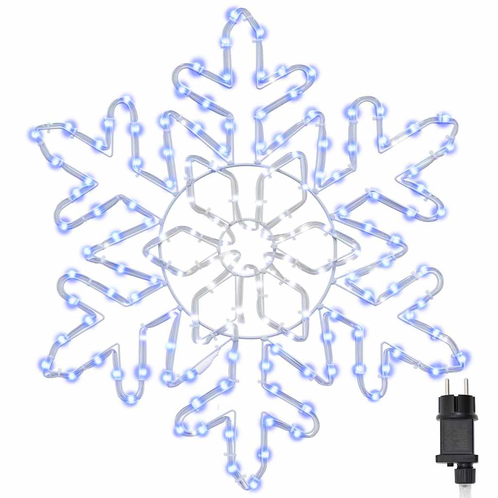 vidaXL Kerstsneeuwvlok met 156 LED Blauw 55,5 x 55,5 x 0,75cm PVC